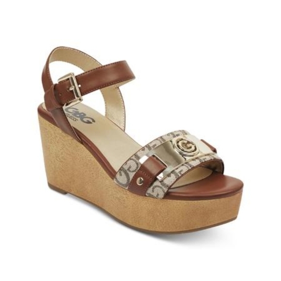 GBG Guess Dana Platform Wedge Sandals Size 6‎ 1/2M - Picture 2 of 11